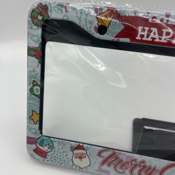 Metal License Plate Frame Merry Christmas Happy New Year Front/Rear - Picture 8 of 8